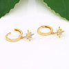 Elegant 925 Sterling Silver Star Hoop Earrings DE4075-1-3