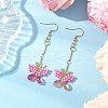 Handmade Glass Seed Beads Butterfly Dangle Earrings EJEW-MZ00445-01-1
