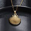 Shell Shape 304 Stainless Steel Pendant Necklaces NJEW-M096-20G-4