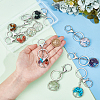 10Pcs 10 Styles Flat Round with Tree of Life Gemstone Chip Keychians KEYC-UN00002-4