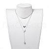 Heart Lariat Necklaces & Pendant Necklaces Sets NJEW-JN02803-03-5