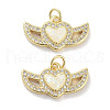 Brass Micro Pave Clear Cubic Zirconia Pendants KK-L213-011G-01-1