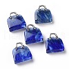 Watermelon Stone Glass Brass Pendants KK-E274-01P-022-1