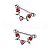 316L Surgical Stainless Steel Pave Dark Red Cubic Zirconia Nipple Stirrup FS-WGDE58A-05-2