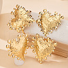 Big Heart Alloy Cuff Bangles & Cuff Rings & Stud Earrings Sets FS-WG6E35F-01-2