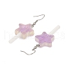 2 Pairs 2 Colors Star Resin Imitation Lollipop Dangle Earrings EJEW-JE06358-5