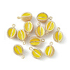 Brass Enamel Charms KK-G462-26LG-3