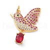 Real 18K Gold Plated Brass Micro Pave Cubic Zirconia Pendants KK-D004-27G-2