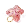 Butterfly Transparent Glass Beads Pendants PALLOY-JF03595-5