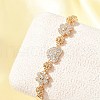 Brass Micro Pave Cubic Zirconia Link Chain Bracelets KK-R217-40G-2