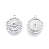 Brass Micro Pave Clear Cubic Zirconia Pendants KK-F841-08P-1