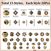 SOFPLATE 300Pcs 15 Styles Tibetan Style Alloy Beads Set FIND-SP0002-16D-2