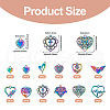 24Pcs 12 Style Rainbow Color Alloy Pendants FIND-TA0003-91-3