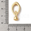 Brass Micro Pave Clear Cubic Zirconia Fold Over Clasp KK-C062-040G-01-3