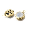 Brass Micro Pave Clear Cubic Zirconia with Natural Paua Shell Pendants KK-G525-15G-2