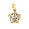 Brass Micro Pave Cubic Zirconia Charms KK-R227-04G-1