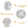 HOBBIESAY 2Pcs Crystal Rhinestone Wing Brooch Pin FIND-HY0002-28-3