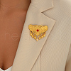 Heart-shaped Brass Tassel Brooches for Women KH9780-1