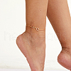 Elegant Brass Micro Pave Cubic Zirconia Heart Charm Anklets for Beach Vacation QS8241-1