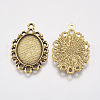 Tibetan Style Pendant Cabochon Settings TIBE-A19753-AG-LF-2