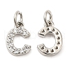 Brass Micro Pave Grade AAA Cubic Zirconia Charms ZIRC-P067-11P-C-NR-2