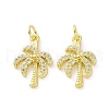 Brass Micro Pave Clear Cubic Zirconia Pendants KK-E068-VF062-2