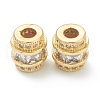Brass Clear Cubic Zirconia Beads ZIRC-B010-27G-1
