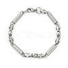 Non-Tarnish 304 Stainless Steel Column Link Bracelets for Men BJEW-B093-02P-1