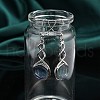 Hexagon Natural Fluorite Dangle Earrings EJEW-K298-01P-10-3