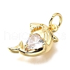 Brass Micro Pave Cubic Zirconia Pendants KK-V011-28G-A-2