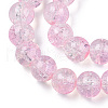 Transparent Crackle Baking Painted Glass Beads Strands DGLA-T003-01A-14-3