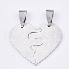 Non-Tarnish 201 Stainless Steel Split Pendants STAS-T048-10-2