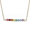 Gemstone Round Beaded Chakra Pendant Necklaces NJEW-JN05189-2