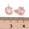 Brass Micro Pave Cubic Zirconia Charms KK-C051-39G-04-3