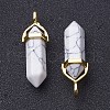 Synthetic Howlite Double Terminated Pointed Pendants G-G902-C01-4