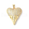Brass Micro Pave Clear Cubic Zirconia Pendants ZIRC-I071-03G-03-1