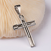 304 Stainless Steel Cross Big Pendants STAS-I043-04-1