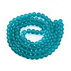 Frosted Transparent Glass Beads Strands X-GLAA-S031-8mm-37-01-2
