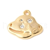 Brass Micro Pave Clear Cubic Zirconia Pendants KK-U064-09G-1