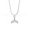 Stylish Stainless Steel Whal Fish Tail Pendant Necklaces for Women's Daily Wear XF5150-1-2
