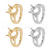 ARRICRAFT 4Pcs 2 Color Adjustable Brass Finger Ring Components KK-AR0003-80-1