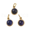 Ion Plating(IP) Natural Lapis Lazuli Half Round Charms with Jump Ring STAS-A097-05G-12-1