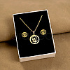 304 Stainless Steel Pendant Necklaces & Stud Earrings Sets WG82A44-27-1