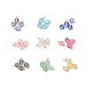 9Pcs 9 Colors Dyed Synthetic Moonstone Round Charms PALLOY-JF03478-1