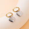 Stainless Steel Two Tone Heart with WordHoop Earrings GB5410-2-1