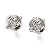 Brass Micro Pave Cubic Zirconia Beads KK-D356-10P-2
