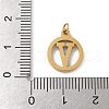 304 Stainless Steel Charms
with Jump Ring STAS-R001-02G-V-3