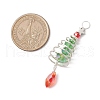 3Pcs 3 Colors Christmas Theme Copper Wired Glass Big Pendants PALLOY-JF02857-3