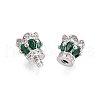 925 Sterling Silver Micro Pave Cubic Zirconia Screw Clasps STER-T007-91P-01-2