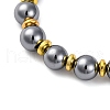 Terahertz Stone & Non-Magnetic Synthetic Hematite 6mm Round Beaded Necklaces NJEW-H045-01-2